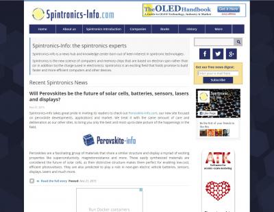 Spintronics-Info homepage responsive design 2015